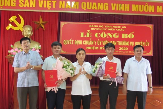 Công bố 2 tân ủy viên Ban Thường vụ Huyện ủy Diễn Châu