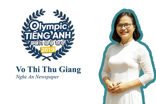 Phần thi Olympic Tiếng Anh dành cho cán bộ trẻ toàn quốc của phóng viên Báo Nghệ An