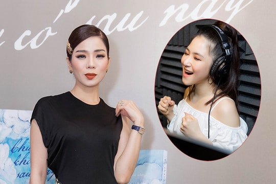 Lệ Quyên thay mặt Hương Tràm tại buổi họp báo ra mắt MV mới 