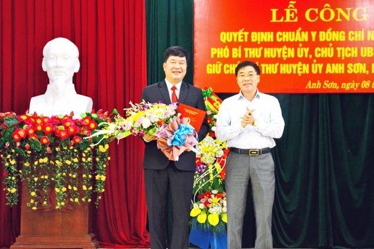 Công bố và trao Quyết định chuẩn y Bí thư Huyện ủy Anh Sơn  ​