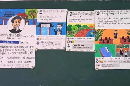 Bài Ngữ văn điểm 10 được trình bày theo giao diện facebook của học trò xứ Nghệ