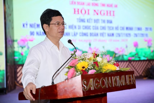 Phó Bí thư Thường trực Tỉnh ủy: Tích cực đổi mới, nâng cao hiệu quả hoạt động của Công đoàn 