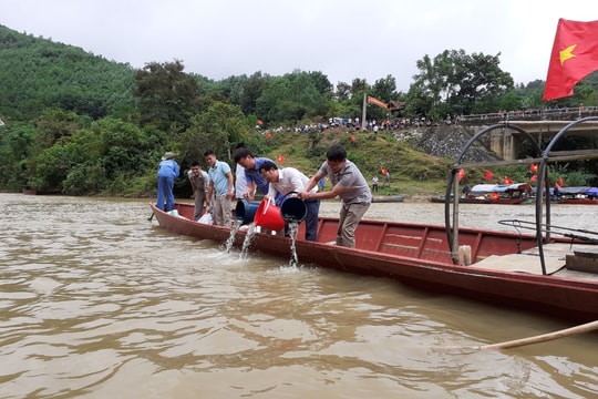 Chi cục Thủy sản Nghệ An thả hơn 1 tấn cá giống tái tạo nguồn lợi thủy sản