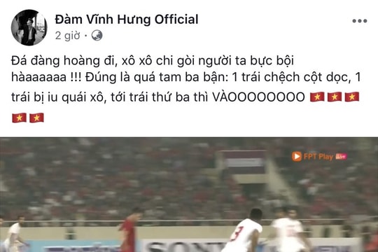 Sao Việt 'quá khích' ăn mừng chiến thắng tuyển Việt Nam 'hạ gục' UAE trên sân Mỹ Đình