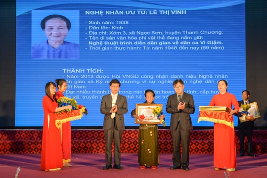 Nghệ An có thêm 26 người được phong tặng danh hiệu Nghệ nhân ưu tú