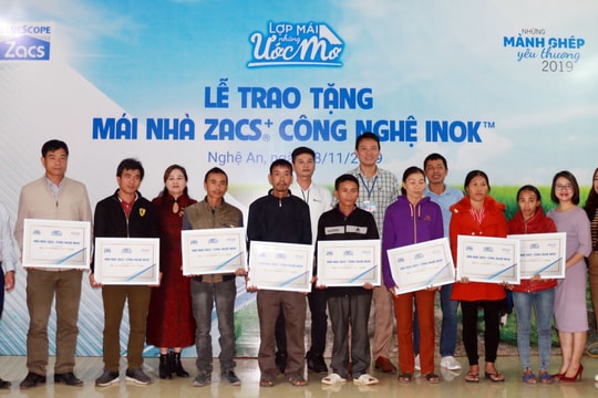 BlueScope Zacs trao tặng nhiều mái nhà tình thương cho các hộ khó khăn ở miền Tây Nghệ An