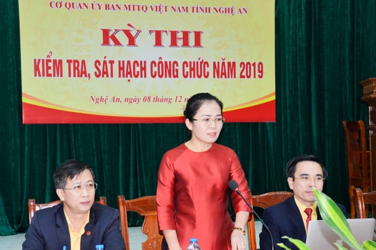 Mặt trận Tổ quốc tỉnh tổ chức kiểm tra, sát hạch công chức năm 2019