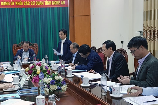 Đồng chí Nguyễn Xuân Sơn chỉ đạo Hội nghị kiểm điểm BTV Đảng ủy Khối Các cơ quan tỉnh