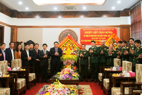 Lãnh đạo tỉnh Nghệ An chúc mừng các đơn vị nhân Ngày thành lập Quân đội nhân dân Việt Nam