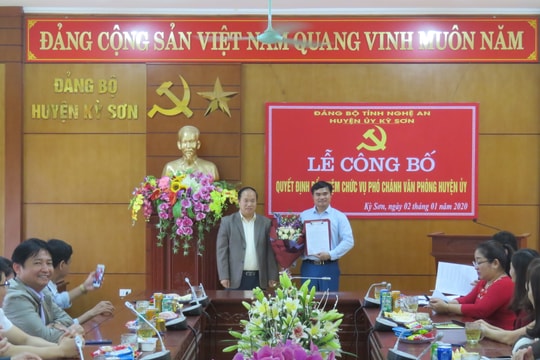 Kỳ Sơn có tân Phó Chánh Văn phòng Huyện ủy