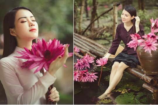 Mê mẩn với sắc đẹp nữ MC bên 'dòng hoa súng'