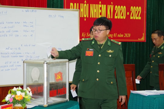 Đại hội điểm Chi bộ Trạm Kiểm soát Đồn Biên phòng Cửa khẩu quốc tế Nậm Cắn