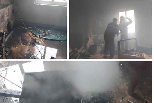 Cháy nhà dân tại thành phố Vinh, nghi do sự cố hệ thống điện năng lượng mặt trời