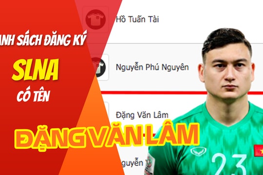 Thủ môn Đặng Văn Lâm bất ngờ xuất hiện trong danh sách SLNA mùa 2020