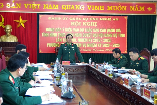 Đảng ủy Quân sự tỉnh góp ý kiến Dự thảo Báo cáo Chính trị Đại hội Đảng bộ tỉnh lần thứ XIX