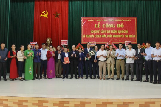 Hưng Nguyên công bố thành lập 5 xã mới