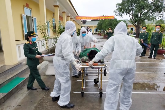 Các đơn vị thuộc Quân khu 4 diễn tập phòng chống dịch Covid-19