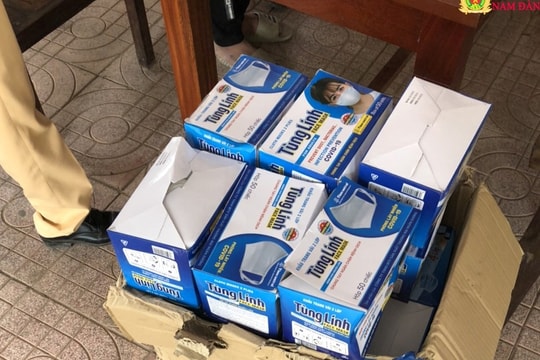 Công an Nam Đàn thu giữ 2.500 khẩu trang không rõ nguồn gốc