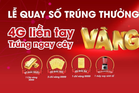 Viettel Nghệ An tổ chức quay số trúng thưởng ‘4G liền tay - trúng ngay cây vàng’