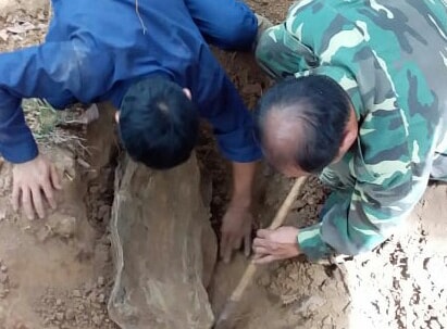 Phát hiện hài cốt liệt sỹ kèm theo tấm nhôm có khắc ký hiệu 