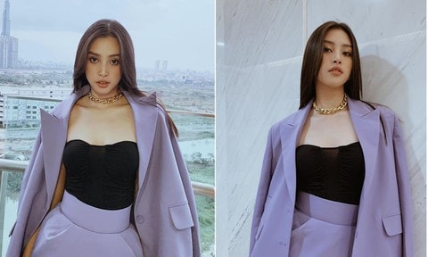 Hoa hậu Tiểu Vy thể hiện gu thời trang đẳng cấp đầy cuốn hút