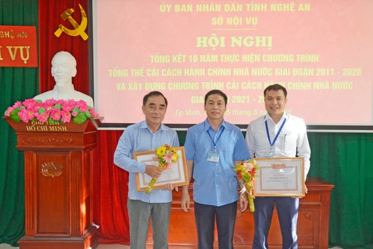 Sở Nội vụ phấn đấu có thứ hạng cao trong xếp hạng Chỉ số cải cách hành chính 