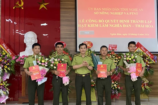 Công bố Quyết định thành lập Hạt Kiểm lâm Nghĩa Đàn - Thái Hòa