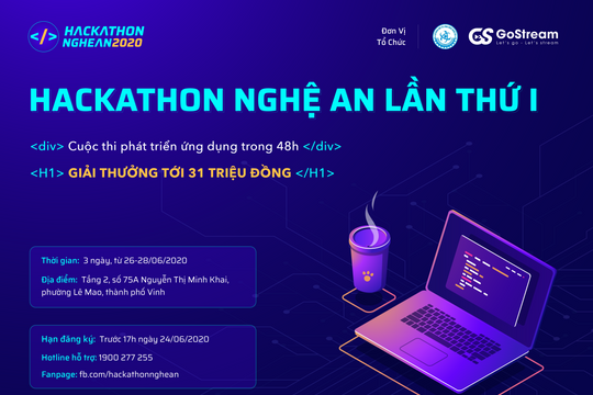 Ngày 26/6 tới, cuộc thi Hackathon lần đầu tiên được tổ chức tại Nghệ An