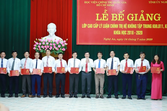 Bí thư Trung ương Đảng Nguyễn Xuân Thắng dự bế giảng lớp cao cấp chính trị tại Nghệ An