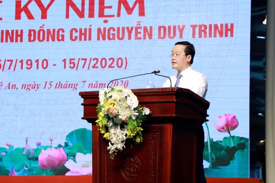 Chủ tịch UBND tỉnh: 'Đảng bộ và nhân dân Nghệ An mãi mãi tự hào về đồng chí Nguyễn Duy Trinh'