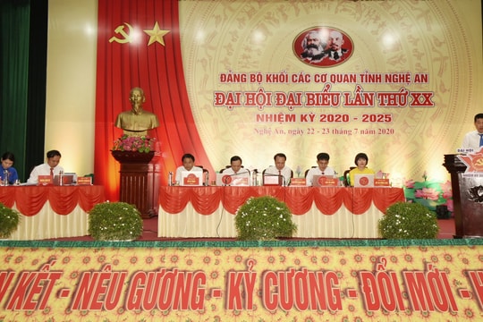 Hoàn thành chương trình Đại hội đại biểu Đảng bộ Khối CCQ tỉnh Nghệ An, nhiệm kỳ 2020-2025