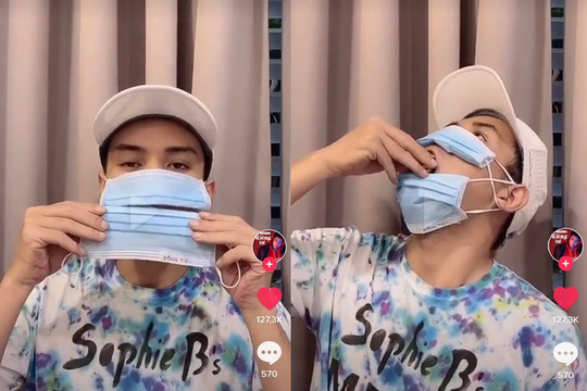 Hồ Quang Hiếu bị dân mạng 'ném đá' do clip hướng dẫn đeo khẩu trang khác người