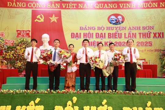 Bế mạc Đại hội đại biểu Đảng bộ huyện Anh Sơn lần thứ XXI, nhiệm kỳ 2020 - 2025