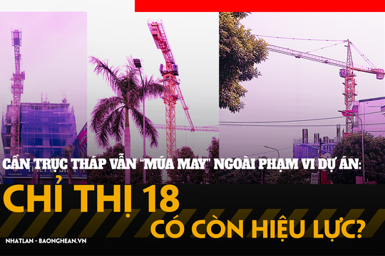 Cần trục tháp vẫn 'múa may' ngoài phạm vi dự án: Chỉ thị 18 có còn hiệu lực?