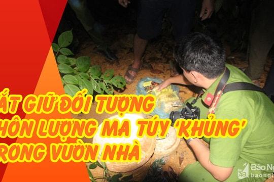Cận cảnh khám xét, bắt giữ đối tượng chôn lượng ma túy ‘khủng’ trong vườn nhà