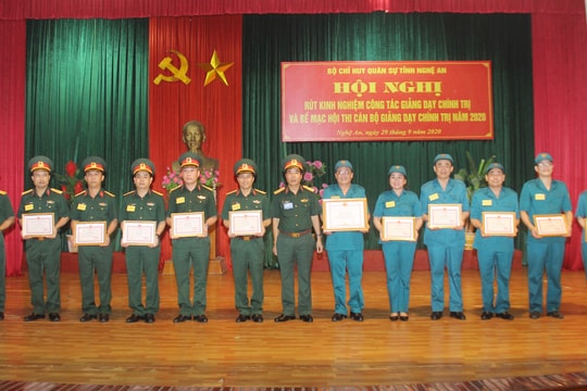 Bộ Chỉ huy quân sự tỉnh bế mạc hội thi cán bộ giảng dạy chính trị năm 2020