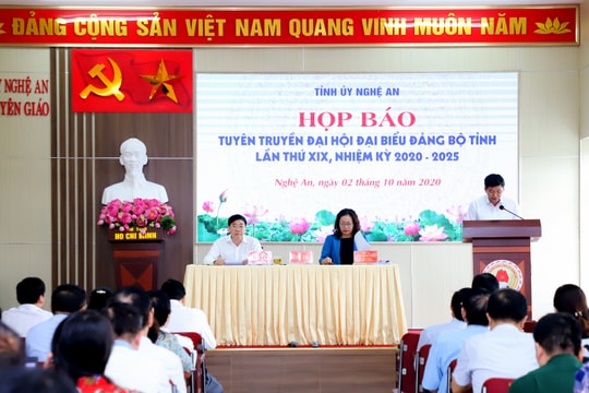 Ban Chấp hành Đảng bộ tỉnh Nghệ An khóa XIX, nhiệm kỳ 2020 -2025 sẽ có 66 ủy viên