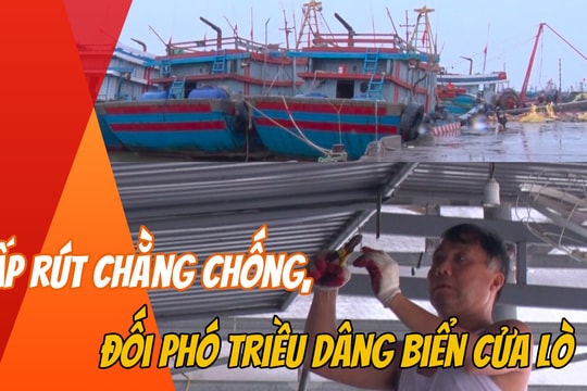 Gấp rút chằng chống, lên phương án đối phó triều cường dâng cao trên biển Cửa Lò