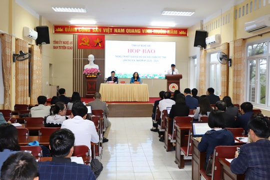 Nghệ An họp báo thông tin kết quả Đại hội đại biểu Đảng bộ tỉnh lần thứ XIX