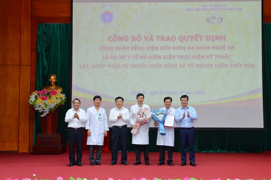 Công nhận Bệnh viện HNĐK Nghệ An đủ điều kiện thực hiện kỹ thuật lấy, ghép thận