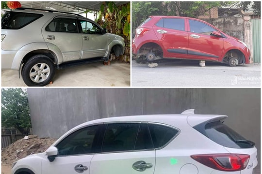 'Chiêu' kê gạch gây nhiều vụ trộm bánh xe ô tô ở Nghệ An