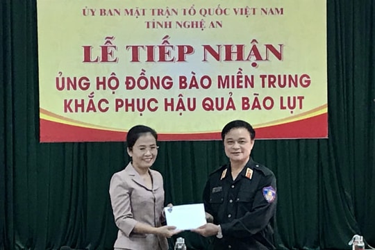 Ủy ban MTTQ Việt Nam tỉnh Nghệ An tiếp nhận thêm 250 triệu đồng ủng hộ thiên tai