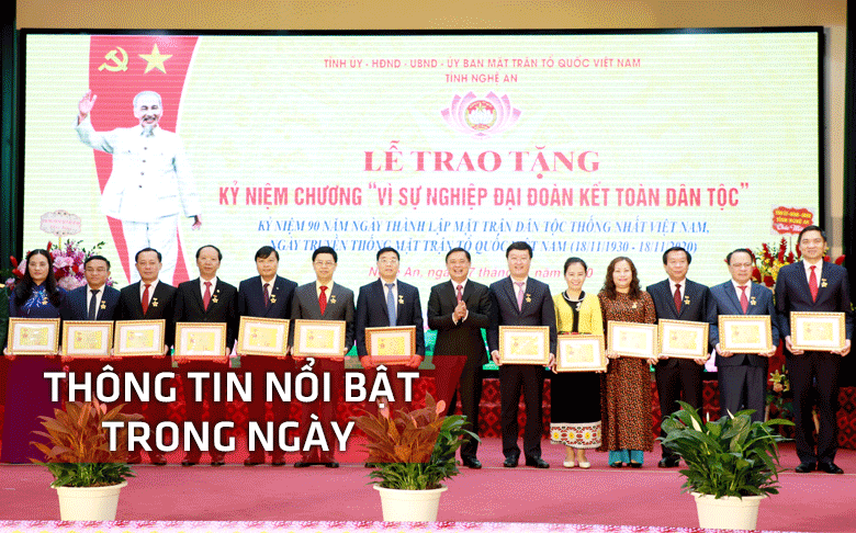 Nghệ An: Thông tin nổi bật ngày 17/11
