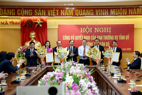 Hà Tĩnh điều động, bổ nhiệm 4 Ủy viên Ban Thường vụ Tỉnh ủy ở vị trí công tác mới