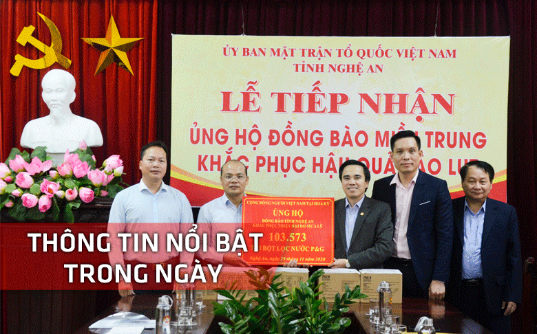 Nghệ An: Thông tin nổi bật ngày 29/11