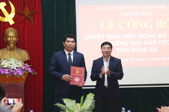 Chủ tịch UBND huyện Con Cuông được bổ nhiệm giữ chức Trưởng ban Dân tộc tỉnh