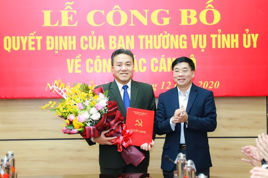 Công bố, trao Quyết định chức vụ Phó Chủ nhiệm Ủy ban Kiểm tra Tỉnh ủy Nghệ An