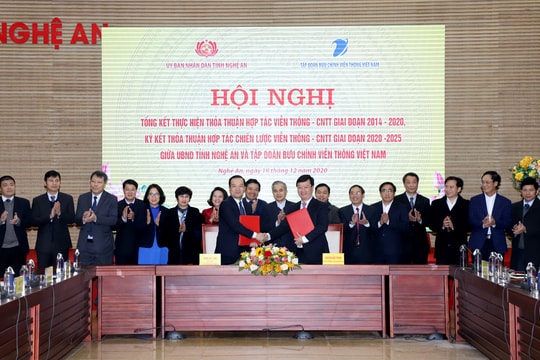 UBND tỉnh Nghệ An và Tập đoàn Bưu chính Viễn thông Việt Nam ký Thỏa thuận hợp tác chiến lược giai đoạn 2020-2025
