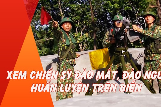 Xem chiến sỹ Đảo Mắt, Đảo Ngư huấn luyện khẩu đội pháo 85 và súng phòng không 12ly7 trên biển
