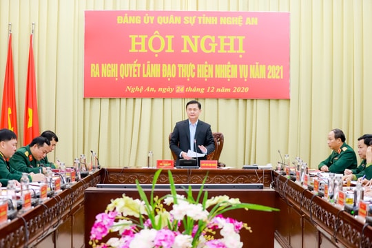 Đảng ủy Quân sự tỉnh tổ chức Hội nghị ra Nghị quyết lãnh đạo thực hiện nhiệm vụ năm 2021